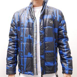 EA7 Emporio Armani Lightweight Puffer Jacket Blue / Black Size Medium